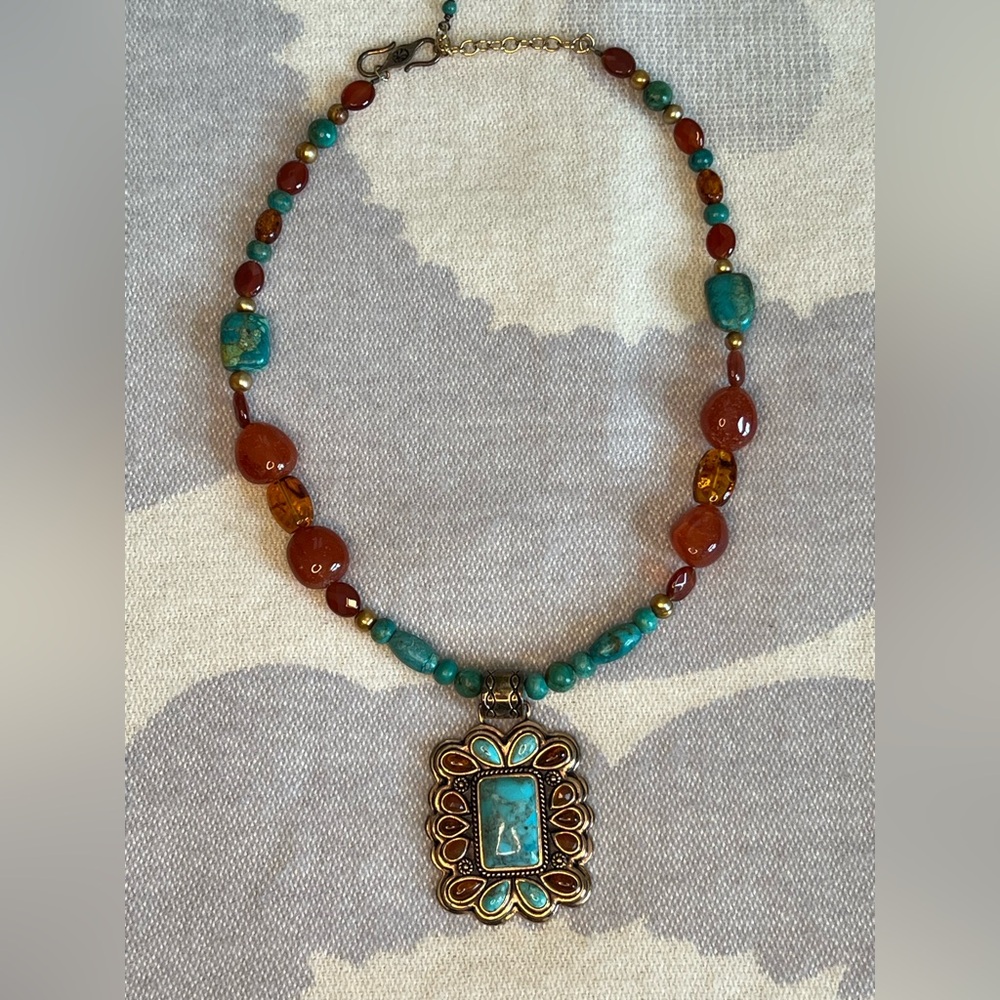 Studio Barse Turquoise and Red Necklace - Picture 3 of 10